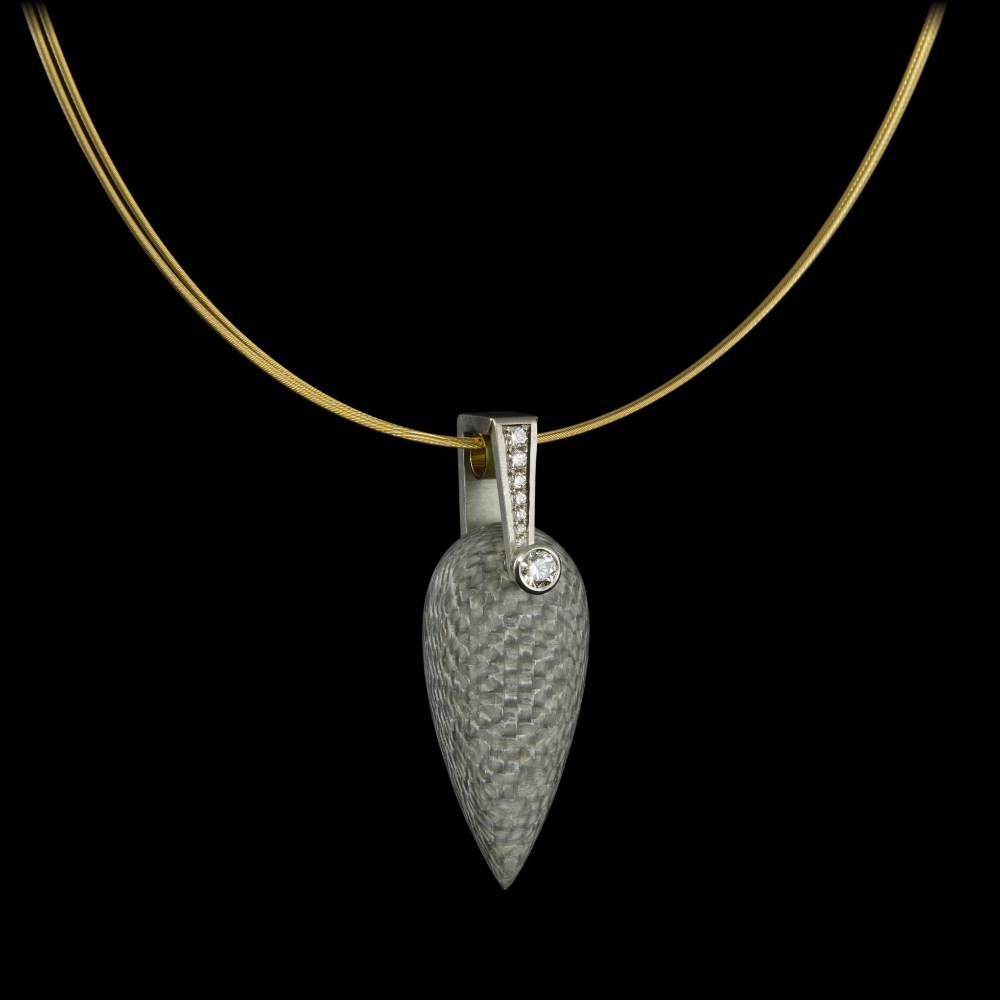 pendant 2 diamonds platinum gold